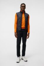 Quilt Hybrid Vest Black Men J.Lindeberg Clothing 66XF693 - Image 2