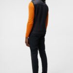Quilt Hybrid Vest Black Men J.Lindeberg Clothing 66XF693