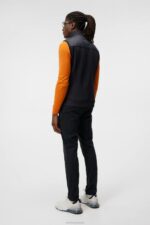 Quilt Hybrid Vest Black Men J.Lindeberg Clothing 66XF693