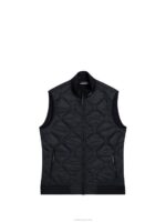 Quilt Hybrid Vest Black Men J.Lindeberg Clothing 66XF693 - Image 4