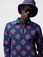 Rami Jacquard Polo Lapis Blue Men J.Lindeberg Clothing 66XF958 - Image 3