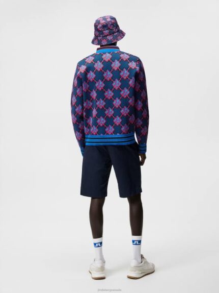 Rami Jacquard Polo Lapis Blue Men J.Lindeberg Clothing 66XF958