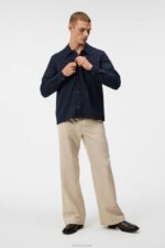 Reid Twill Overshirt Navy Men J.Lindeberg Clothing 66XF1201 - Image 2