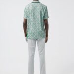 Resort Golf Polo Green 3D Bridge Monogram Men J.Lindeberg Clothing 66XF2077