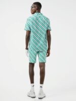 Resort Golf Shirt Green 3D Bridge Monogram Men J.Lindeberg Clothing 66XF2081