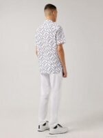 Resort Golf Shirt Navy Bridge Monogram Men J.Lindeberg Clothing 66XF2098