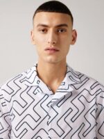Resort Golf Shirt Navy Bridge Monogram Men J.Lindeberg Clothing 66XF2098 - Image 3