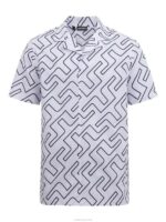Resort Golf Shirt Navy Bridge Monogram Men J.Lindeberg Clothing 66XF2098 - Image 4