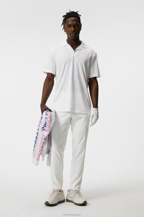 Resort Relaxed Polo White Men J.Lindeberg Clothing 66XF152 - Image 3