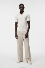 Rey Solid Polo Cloud White Men J.Lindeberg Clothing 66XF1026 - Image 2