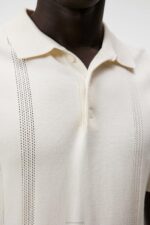 Rey Solid Polo Cloud White Men J.Lindeberg Clothing 66XF1026 - Image 4