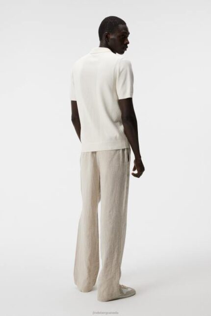 Rey Solid Polo Cloud White Men J.Lindeberg Clothing 66XF1026