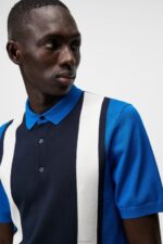 Rey Striped Polo Navy Men J.Lindeberg Clothing 66XF1044 - Image 3