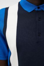 Rey Striped Polo Navy Men J.Lindeberg Clothing 66XF1044 - Image 4