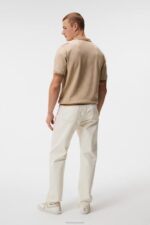 Rey Striped Polo Tiger Brown Men J.Lindeberg Clothing 66XF1043