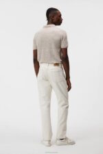 Ridge Linen Blend Polo Safari Beige Men J.Lindeberg Clothing 66XF1028