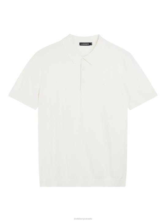 Ridge Rayon Silk Polo Cloud White Men J.Lindeberg Clothing 66XF1062 - Image 4
