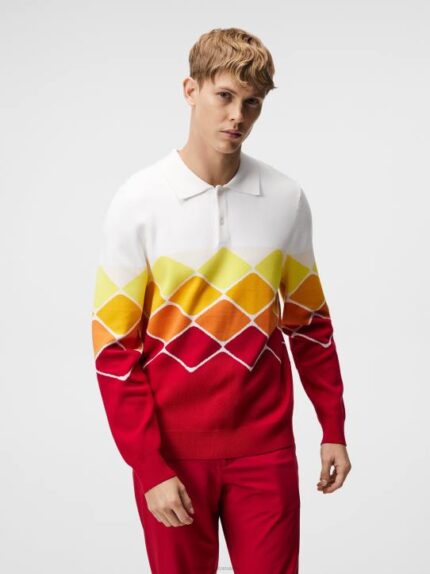 Ron Knitted Shirt Chili Pepper Men J.Lindeberg Clothing 66XF579