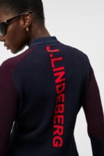 Rosa Hybrid Knit Fiery Red Women J.Lindeberg Clothing 66XF1848 - Image 5