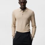 Rowan Mesh Knit Polo Safari Beige Men J.Lindeberg Clothing 66XF1060