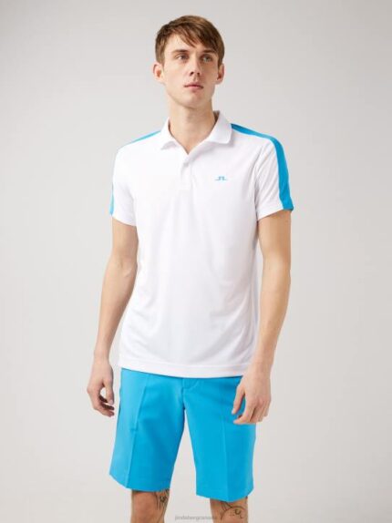 Rowland Golf Polo White Men J.Lindeberg Clothing 66XF2110