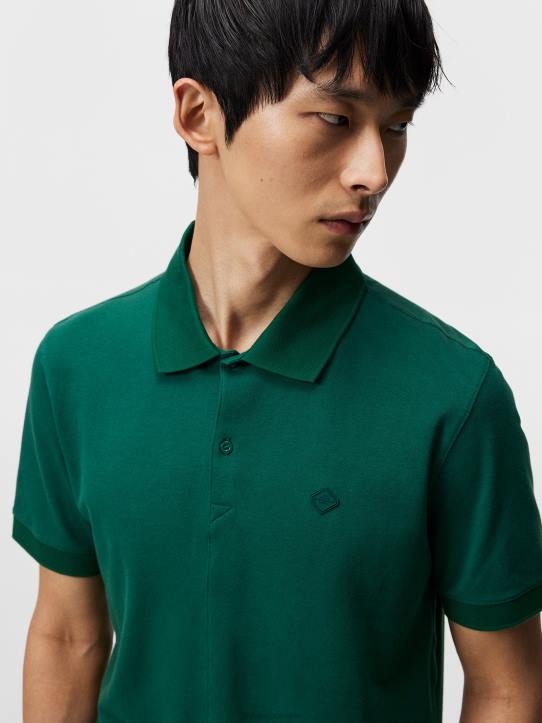 Rubi Slim Polo Rain Forest Men J.Lindeberg Clothing 66XF954 - Image 4