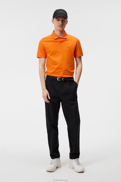 Rubi Slim Polo Russet Orange Men J.Lindeberg Clothing 66XF953 - Image 3