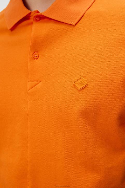 Rubi Slim Polo Russet Orange Men J.Lindeberg Clothing 66XF953 - Image 5
