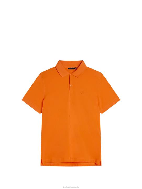 Rubi Slim Polo Russet Orange Men J.Lindeberg Clothing 66XF953 - Image 6