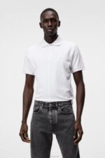 Rubi Slim Polo White Men J.Lindeberg Clothing 66XF956