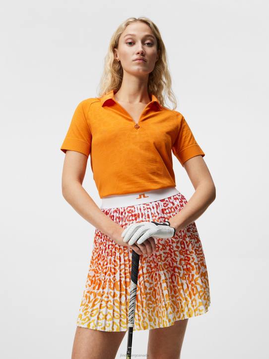 Sadine Seamless Polo Russet Orange Women J.Lindeberg Clothing 66XF1502 - Image 1