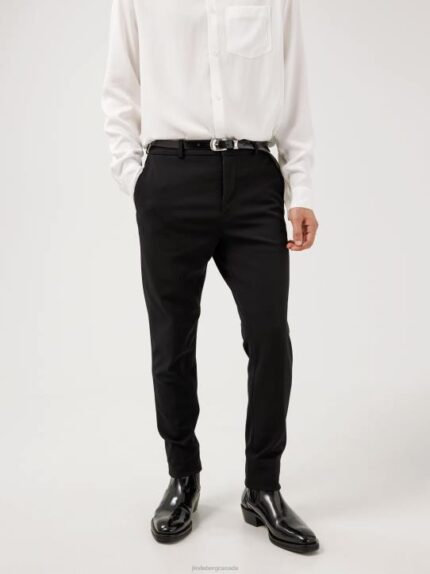 Sasha Jersey Twill Pants Black Men J.Lindeberg Clothing 66XF2566