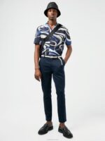 Sasha Jersey Twill Pants Navy Men J.Lindeberg Clothing 66XF2561 - Image 3