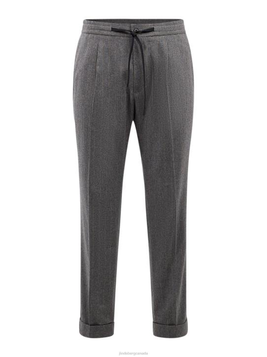 Sasha Striped Flannel Pants Grey Melange Men J.Lindeberg Clothing 66XF2197 - Image 4