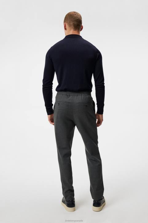 Sasha Structured 2-Tone Pants Light Grey Melange Men J.Lindeberg Clothing 66XF1134 - Image 2