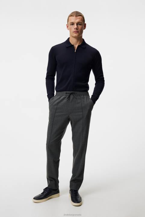 Sasha Structured 2-Tone Pants Light Grey Melange Men J.Lindeberg Clothing 66XF1134 - Image 3