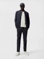 Sasha Structured 2-Tone Pants Navy Melange Men J.Lindeberg Clothing 66XF1133 - Image 3