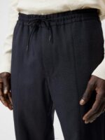 Sasha Structured 2-Tone Pants Navy Melange Men J.Lindeberg Clothing 66XF1133 - Image 4