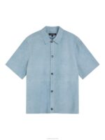 Shorty Suede Shirt Dream Blue Men J.Lindeberg Clothing 66XF1178 - Image 6
