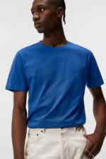 Sid Basic Cotton Tee Blue Quartz Men J.Lindeberg Clothing 66XF948 - Image 4