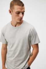Sid Basic T-shirt Light Grey Melange Men J.Lindeberg Clothing 66XF936 - Image 3