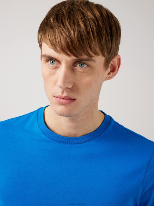 Silo Supima Cotton T-shirt True Blue Men J.Lindeberg Clothing 66XF2164 - Image 3