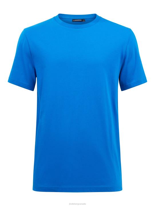 Silo Supima Cotton T-shirt True Blue Men J.Lindeberg Clothing 66XF2164 - Image 4