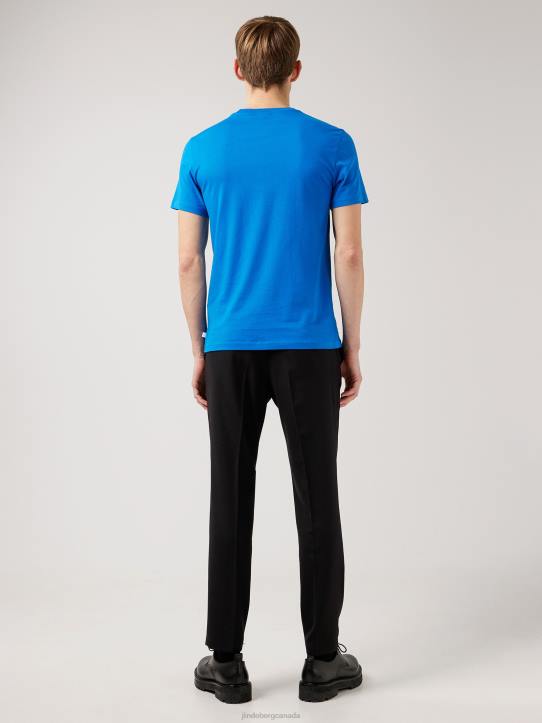 Silo Supima Cotton T-shirt True Blue Men J.Lindeberg Clothing 66XF2164 - Image 1