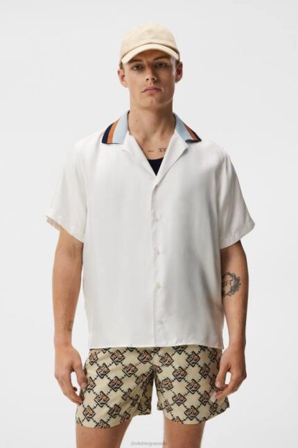 Skala Silk Shirt White Men J.Lindeberg Clothing 66XF1166