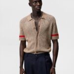 Sky Knitted Shirt Safari Beige Men J.Lindeberg Clothing 66XF1052