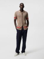 Sky Knitted Shirt Safari Beige Men J.Lindeberg Clothing 66XF1052 - Image 3