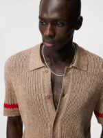 Sky Knitted Shirt Safari Beige Men J.Lindeberg Clothing 66XF1052 - Image 4