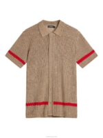 Sky Knitted Shirt Safari Beige Men J.Lindeberg Clothing 66XF1052 - Image 5