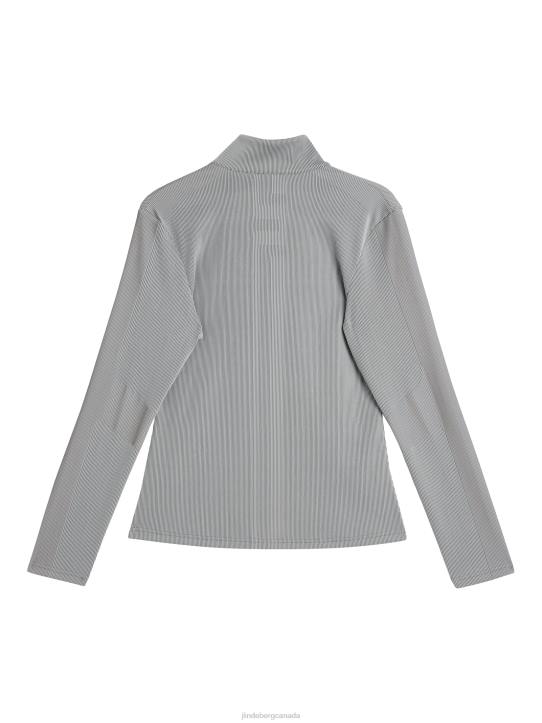Slot Full Zip Midlayer Grey Melange Women J.Lindeberg Clothing 66XF1780 - Image 1